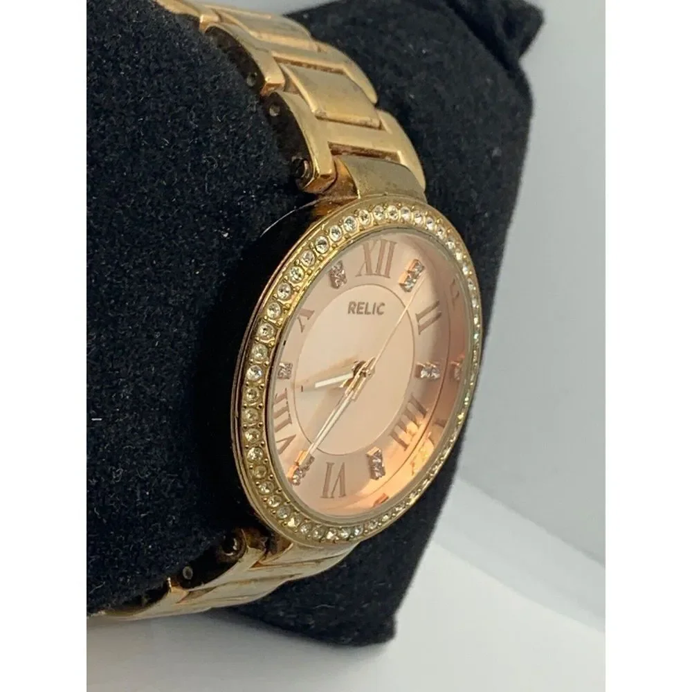 Relic ZR34308 Women's Stainless Steel Analog Rose Gold Dial Quartz Watch JD310